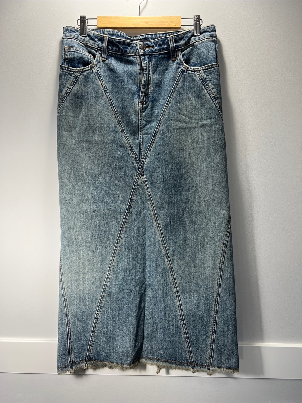 American Eagle Outfitters Light Blue Denim Maxi Skirt